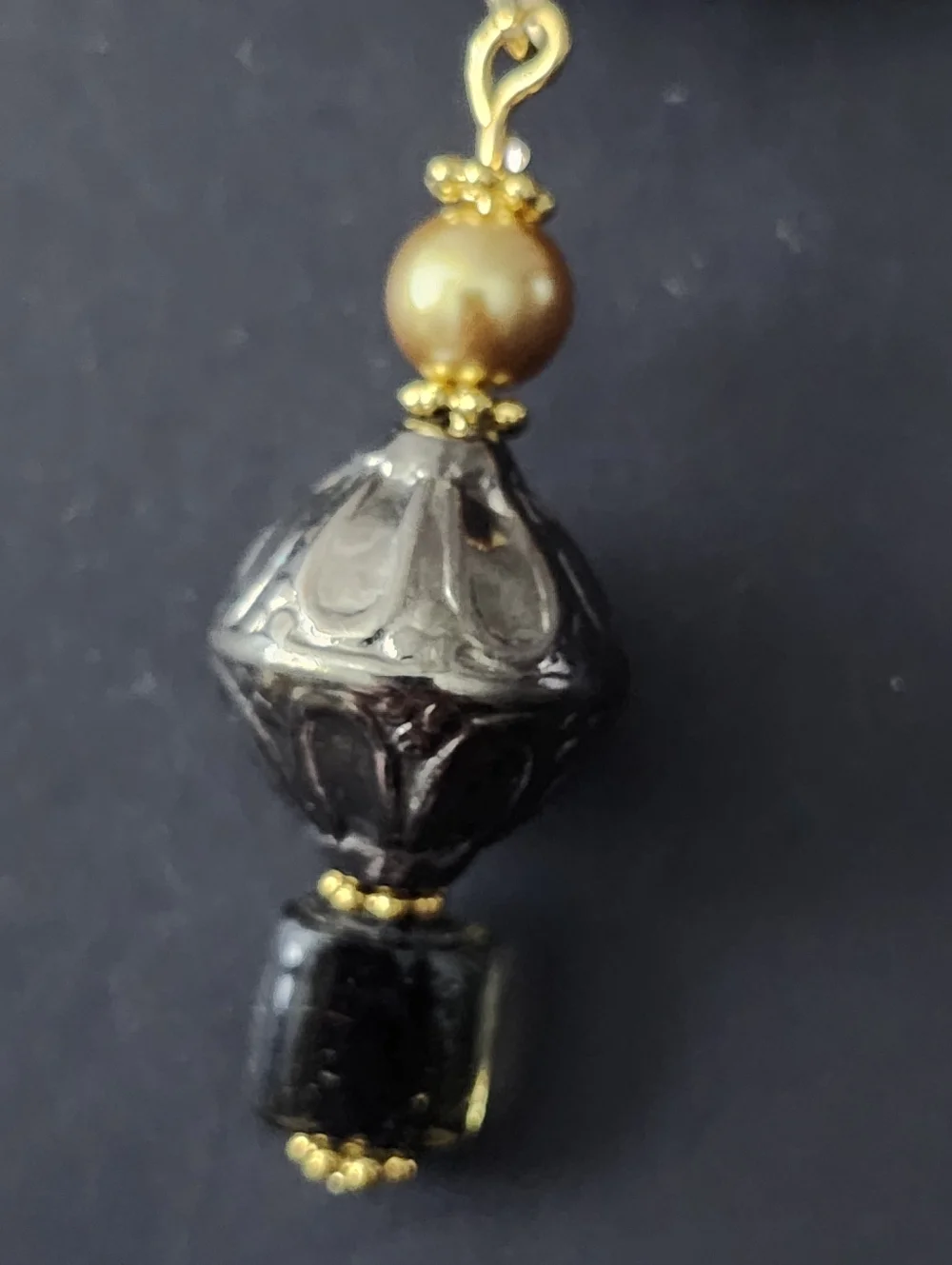 Boho Purse Charm or Keychain Stone Glass Handcrafted